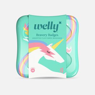 Welly Bravery Badges Assorted Kids Rainbow Flex Fabric Bandages - 48 ct.