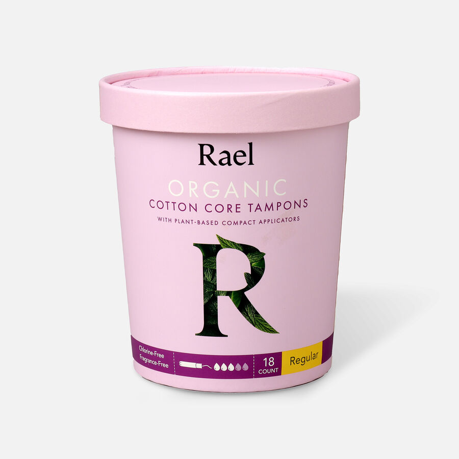 Rael Organic Cotton Core Tampons with Plant Based Compact Applicators, , large image number 0