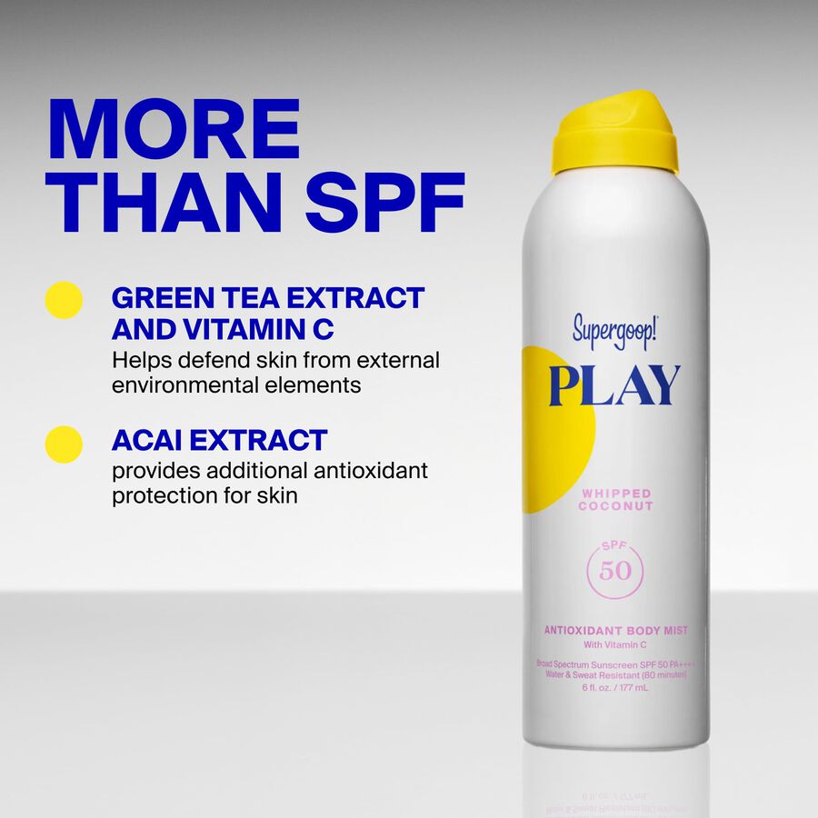 Supergoop! PLAY Antioxidant Body Mist, SPF 50 with Vitamin C, Whipped Coconut, 6 fl. oz., , large image number 6