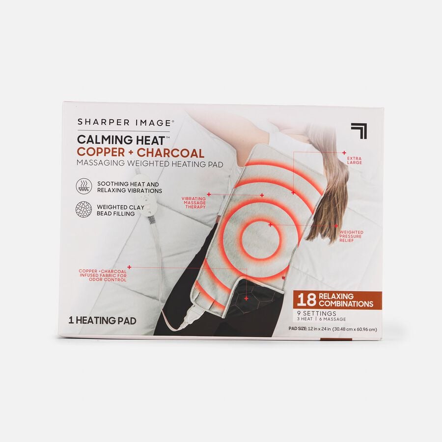 Sharper Image Calming Heat Copper and Charcoal Weighted Heating Pad, , large image number 0