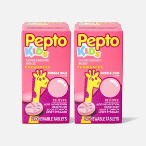 Pepto Children's Chew Tabs, Bubblegum, 24 ct. (2-Pack)