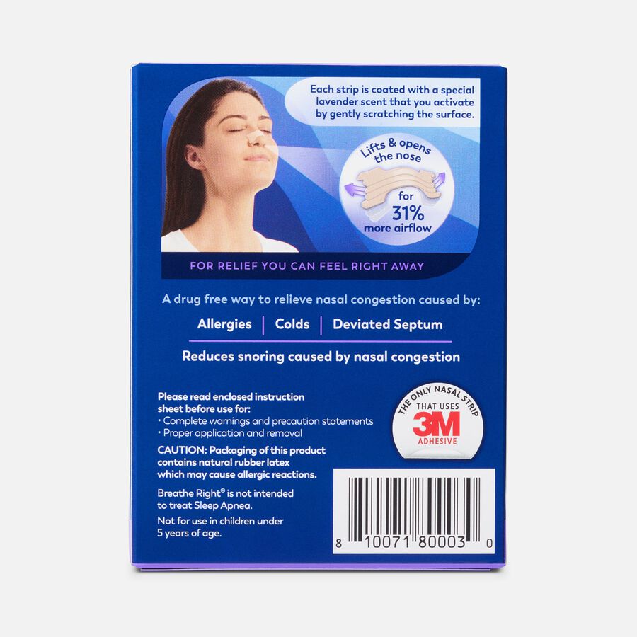 Breathe Right Tan Nasal Strips, Lavender, 26 ct., , large image number 1