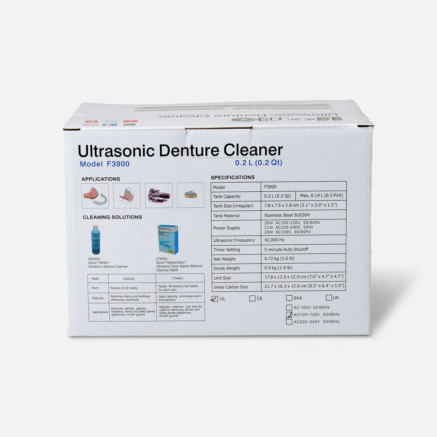 iSonic Ultrasonic Denture & Retainer Cleaner F3900, , large image number 3