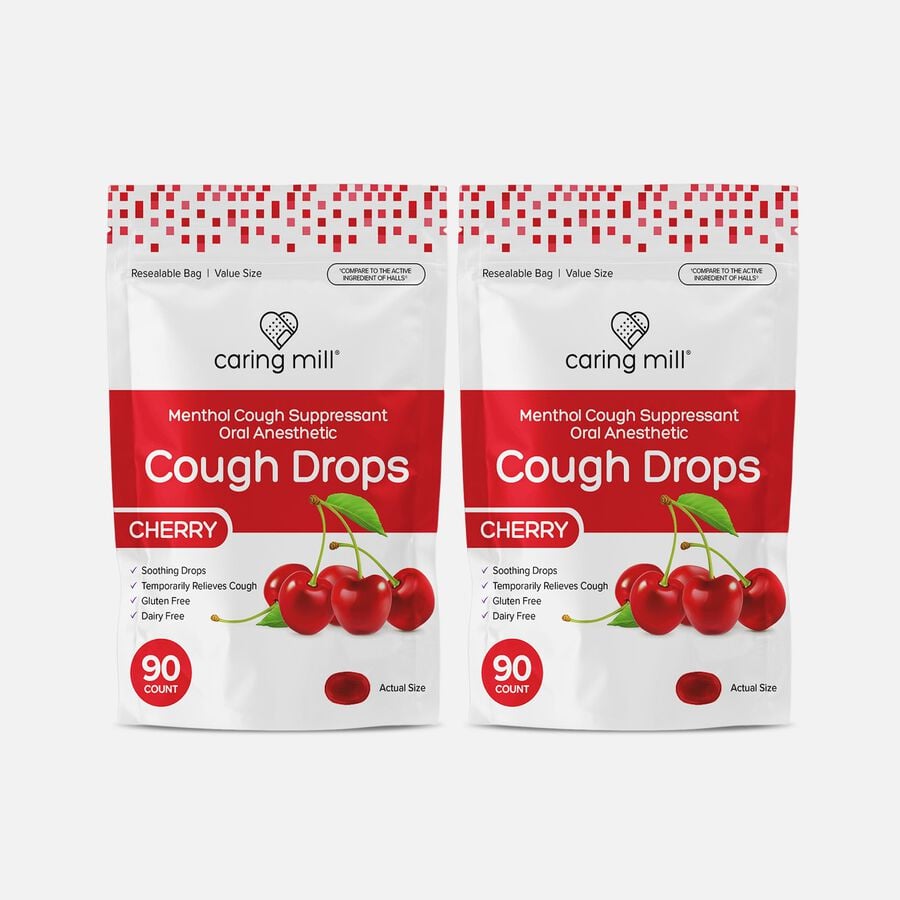 Caring Mill&trade; Cough Drops, Cherry, 90 ct. (2-Pack), , large image number 0