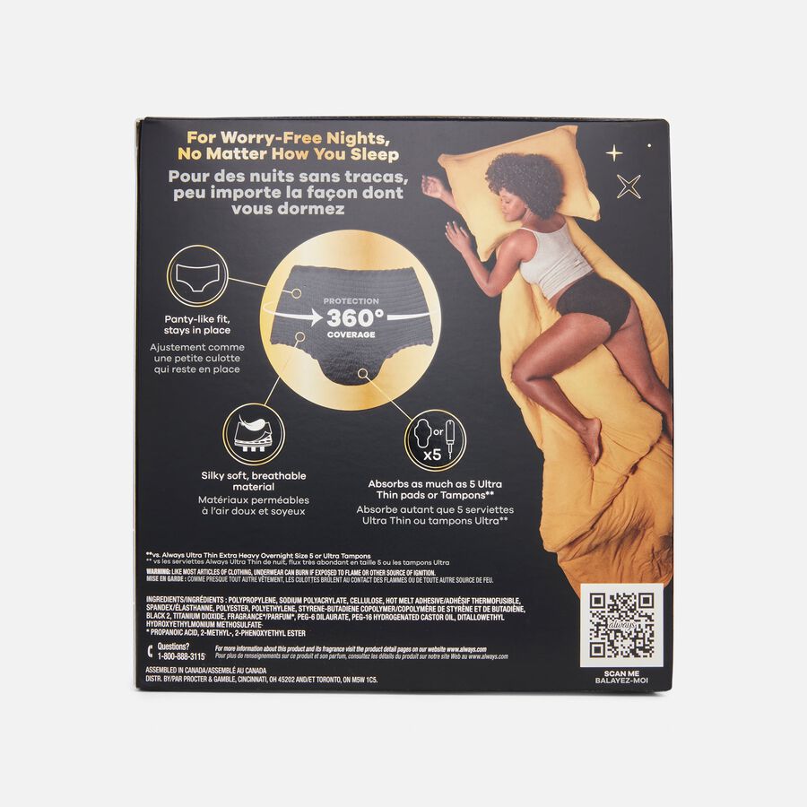 Always ZZZ Overnight Disposable Period Underwear, Small/Medium, 7 ct., , large image number 1