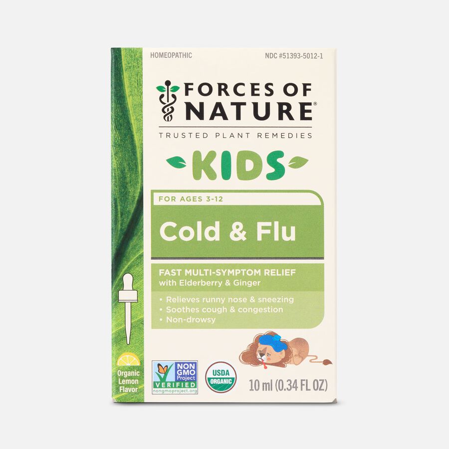 Forces of Nature Cold & Flu for Kids Sublingual Drops, Lemon, 10ml, , large image number 0