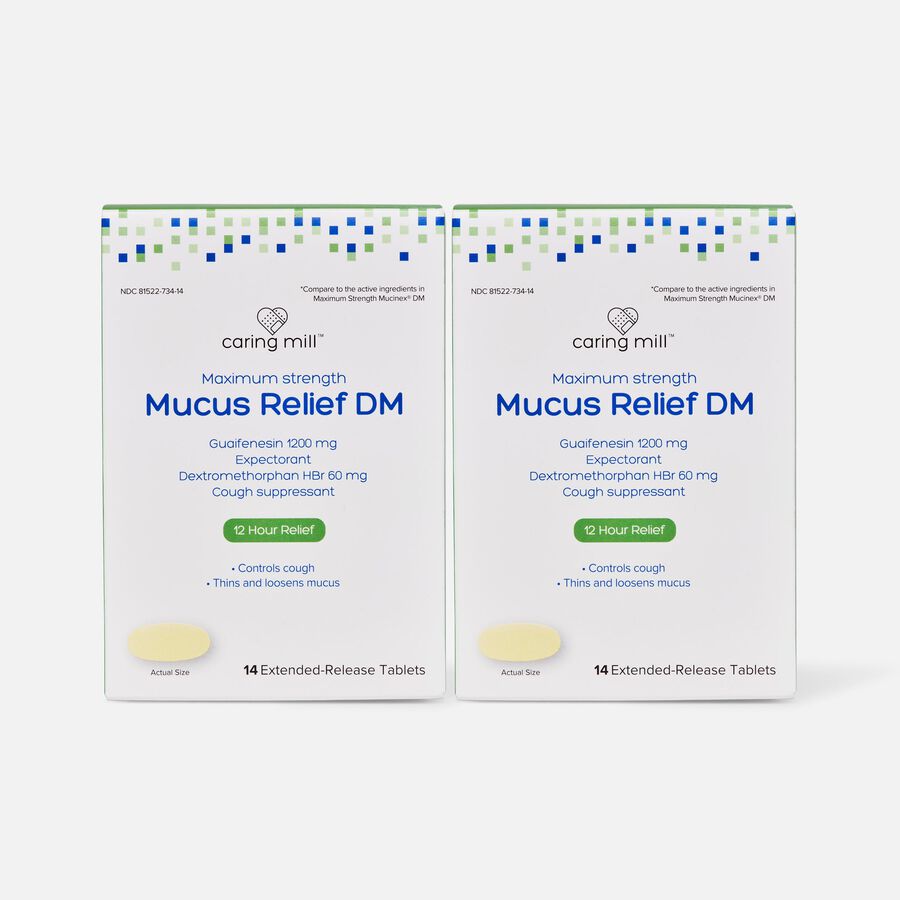 Caring Mill&trade; Maximum Strength Mucus-DM Extended-Release Tablets, 14 ct. (2-Pack), , large image number 0