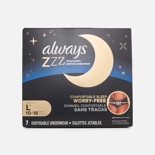 Always ZZZ Overnight Disposable Period Underwear, 7 ct.