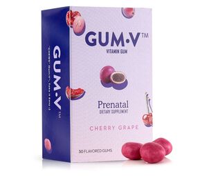 Zahler Gum-V Prenatal Gum, Kosher, 30 Cherry-Grape Flavored Gums