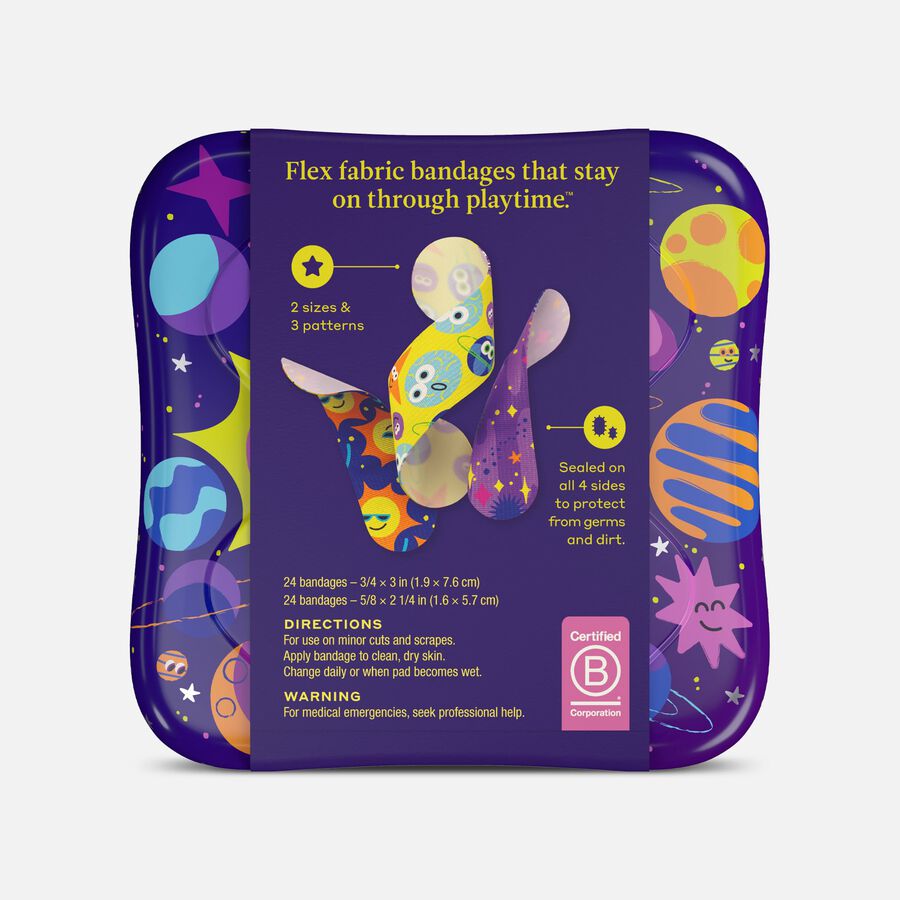Welly Bravery Badges Planet Pals Assorted Flex Fabric Bandages, 48 ct., , large image number 1