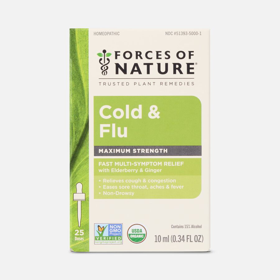 Forces of Nature Cold and Flu Maximum Strength Sublingual Drops, 10ml, , large image number 0