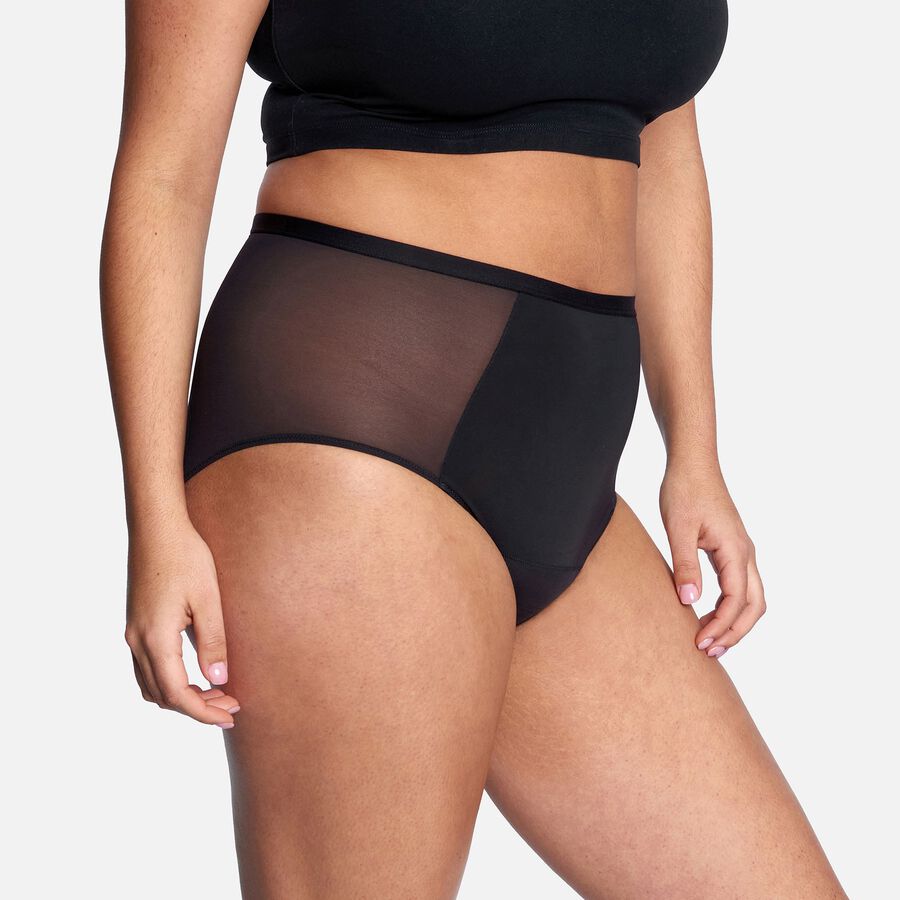 Thinx Comfort Stretch Hi-Waist Period Underwear, Black, , large image number 1