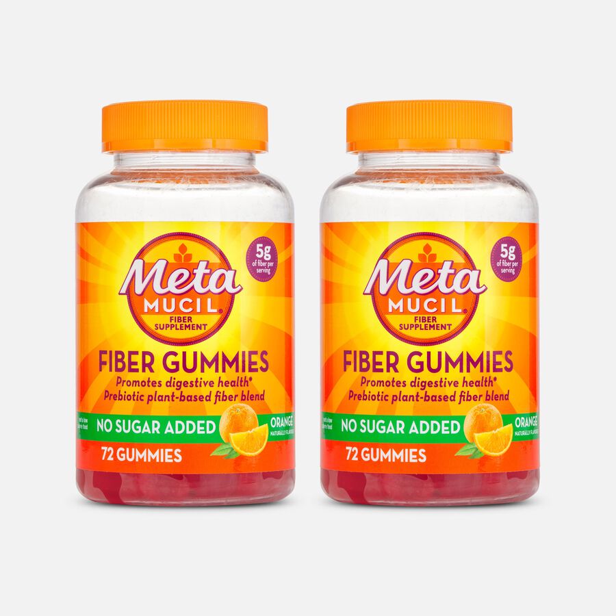 Metamucil Fiber Gummies, No Sugar Added, Orange,  72 ct. (2-Pack), , large image number 0