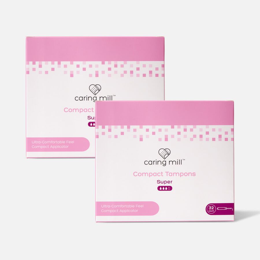 Caring Mill&trade; Super Compact Tampons, 32 ct. (2-Pack), , large image number 0