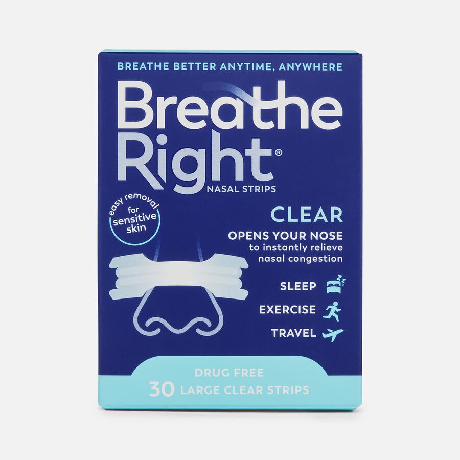 Breathe Right, Clear Strips, Large, 30 ct., Clear, large image number 0