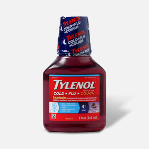 Tylenol Cold + Flu+ Cough Night Wild Berry Liquid 8 fl oz.