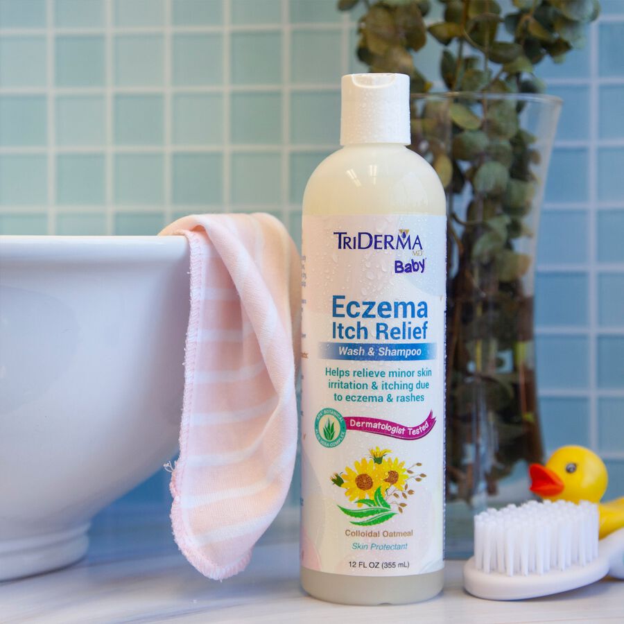 TriDerma Baby, Eczema Itch Relief Wash & Shampoo, 12 fl oz. Squeeze Bottle, , large image number 4