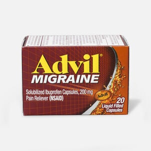 Advil Migraine Pain Reliever and Fever Reducer Liquid Filled Capsules, 200mg, 20 ct.