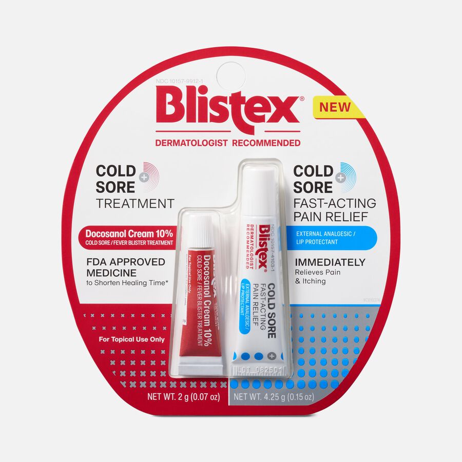 Blistex Cold Sore Duo Pack Fast-Acting Pain Relief And Cold Sore Treatment, 0.07 oz. and 0.15 oz., , large image number 0