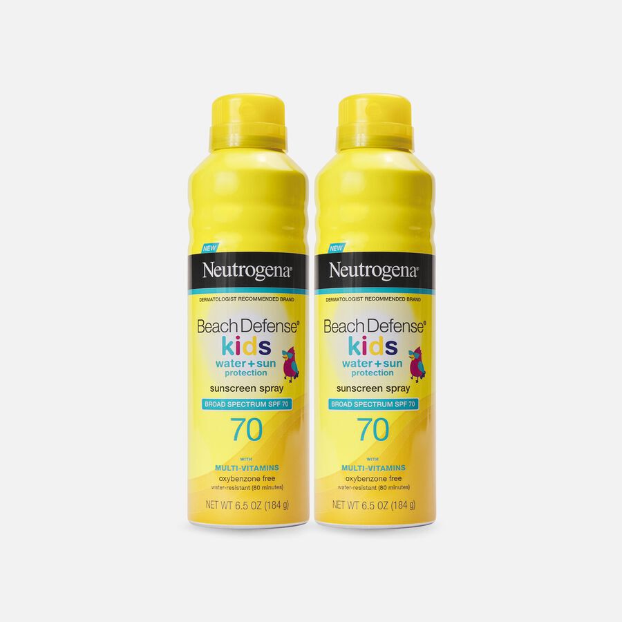 Neutrogena Beach Defense Kids Sunscreen Spray, SPF 70, 6.5 oz. (2-Pack), , large image number 0