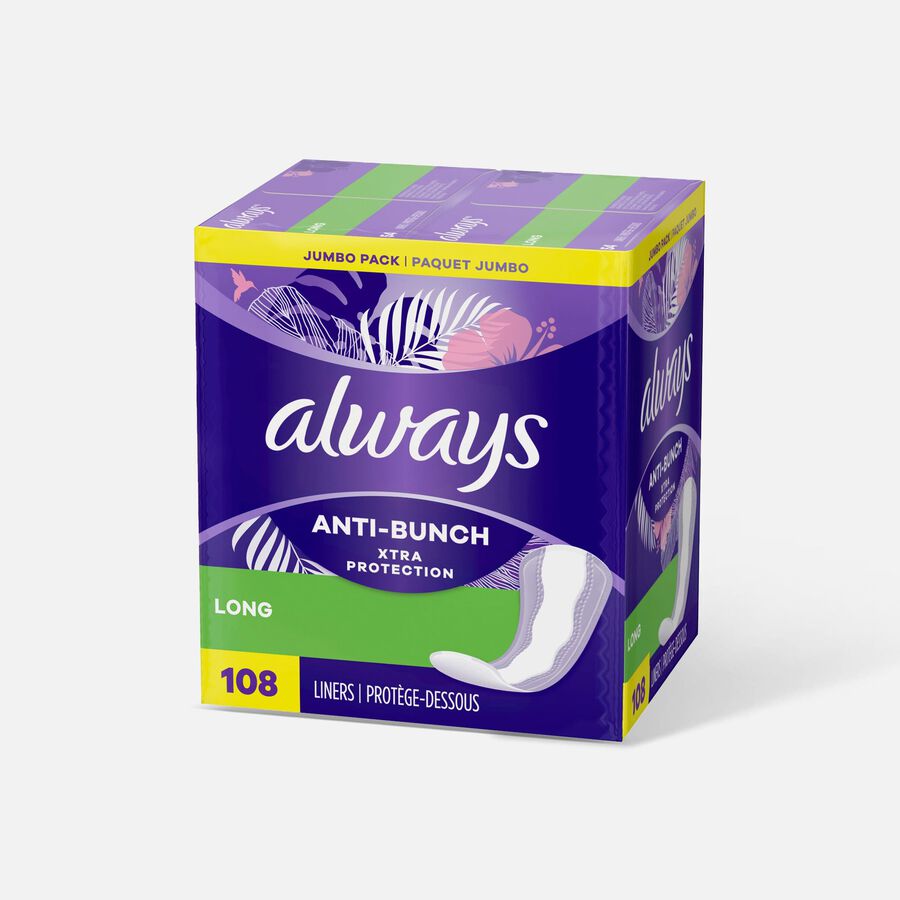 Always Panty Liners, Long, Unscented, 108 ct., , large image number 0