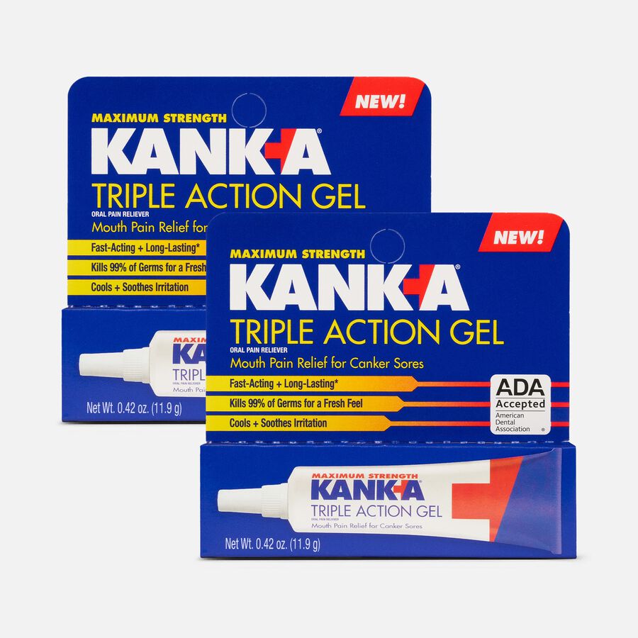 Kank-A Maxmium Strength Triple Action Gel for Mouth Pain (2-Pack), , large image number 0