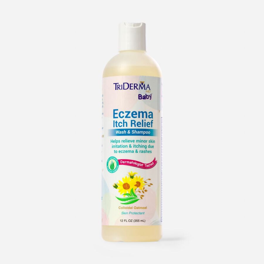 TriDerma Baby, Eczema Itch Relief Wash & Shampoo, 12 fl oz. Squeeze Bottle, , large image number 0