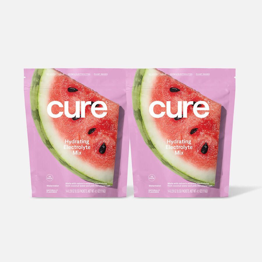 Cure Hydrating Watermelon Electrolyte Mix, 14 ct. Pouch (2-Pack), , large image number 0