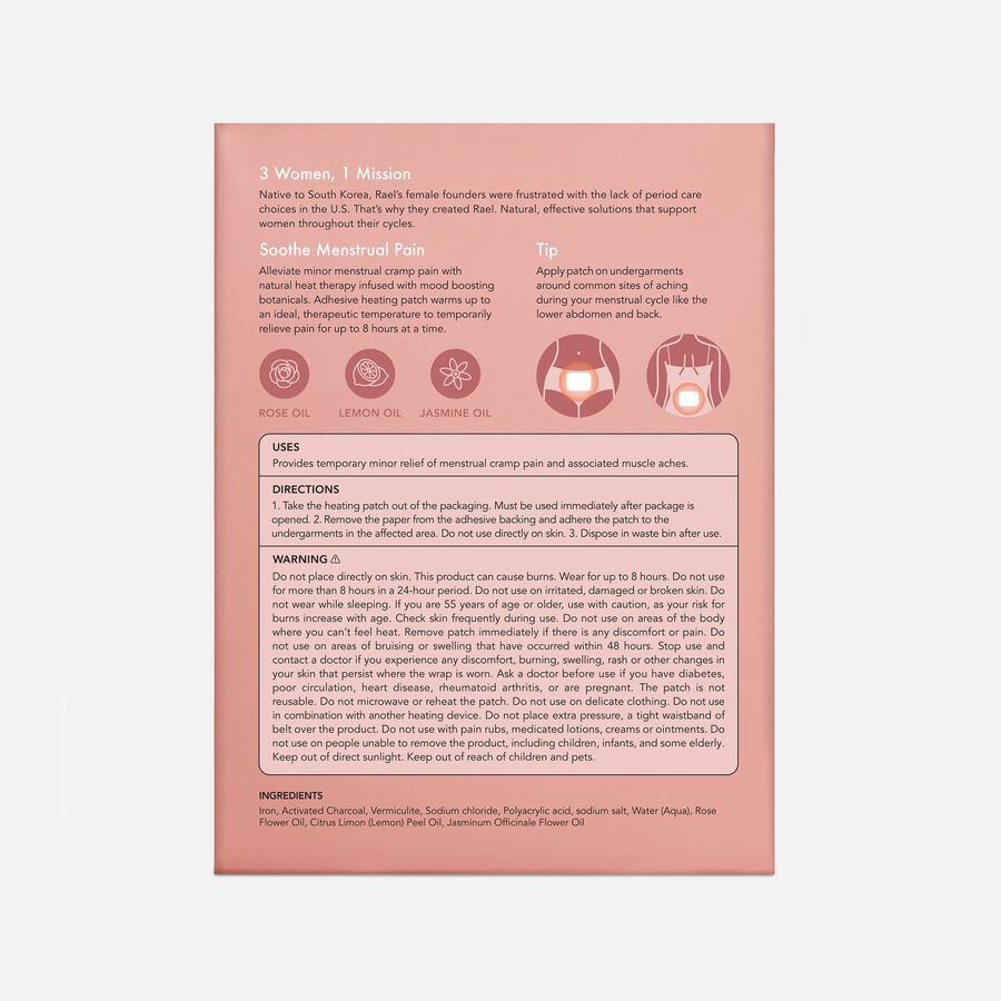 Rael Heating Patch for Menstrual Cramps, 3 ct., , large image number 1