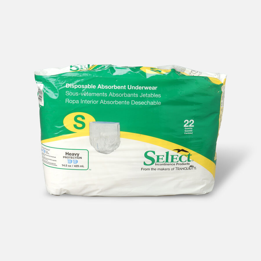 Select Disposable Absorbent Underwear, X-Small, 65-85 lbs, 24 ct., , large image number 2