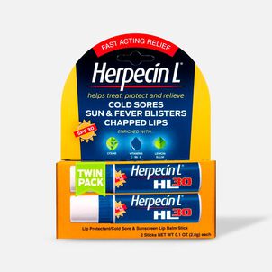Herpecin-L Lip Protectant Cold Sore & Sunscreen Lip Balm, Twin-Pack