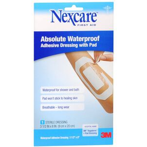 Nexcare First Aid Absolute Waterproof Premium Adhesive Pad 3-1/2 x 8